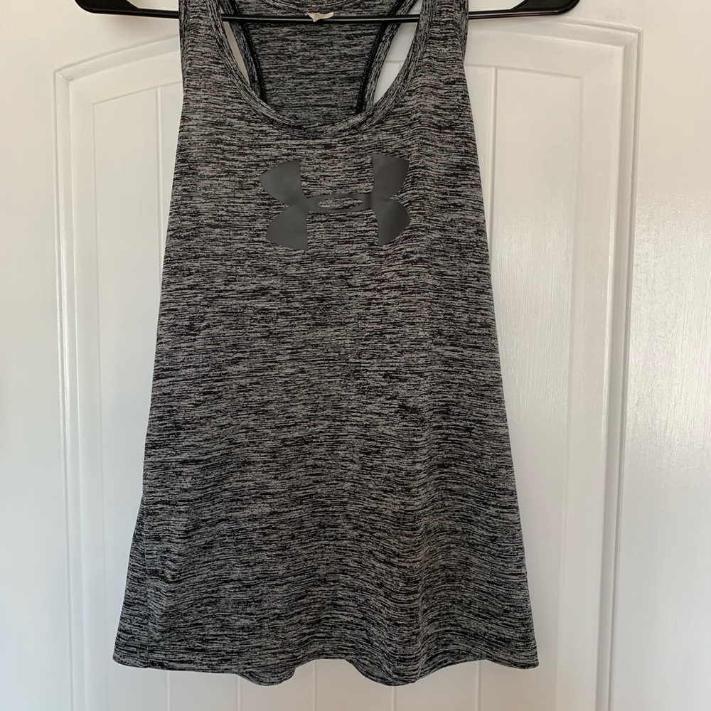 Grey under armour racer back tank top, size XS